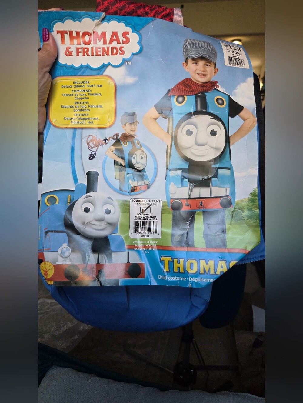 Thomas & Friends Blue Toddler Train Costume -2/4t Includes Tunic, Scarf & Hat